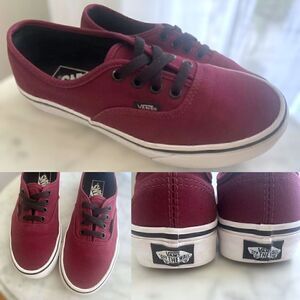 Vans Off The Wall Maroon Low Top Authentic Port Royal Sneakers Size Men 4.5 Wome